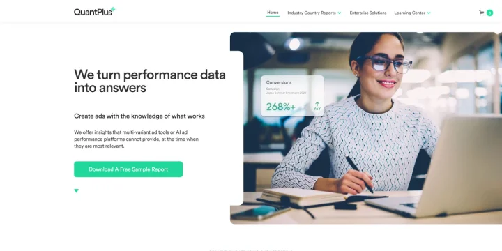 Screenshot of QuantPlus website