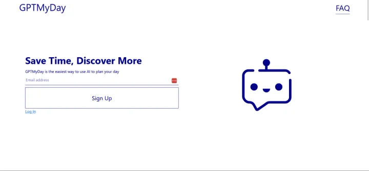 Screenshot of GPTMyDay website