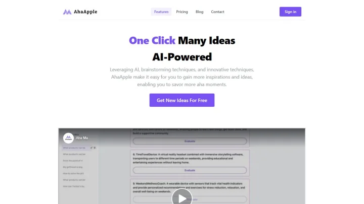 Screenshot of AhaApple website