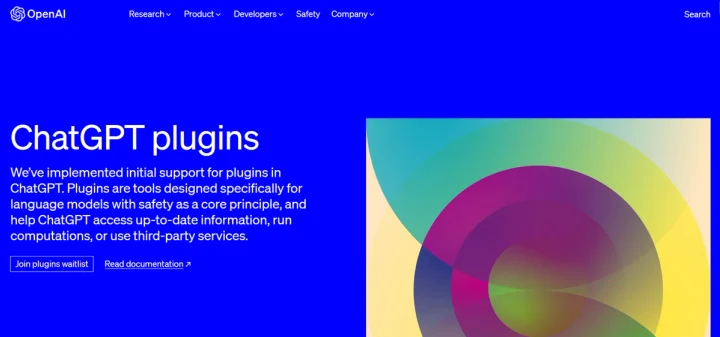 Screenshot of ChatGPT Plugins website