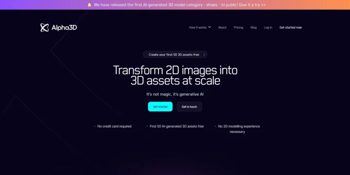 Screenshot of Alpha3D website