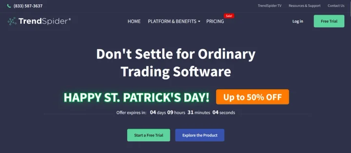 Screenshot of Trendspider website