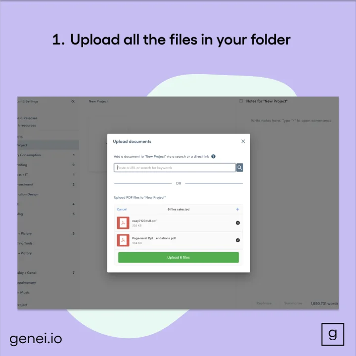 Screenshot of genei beta website