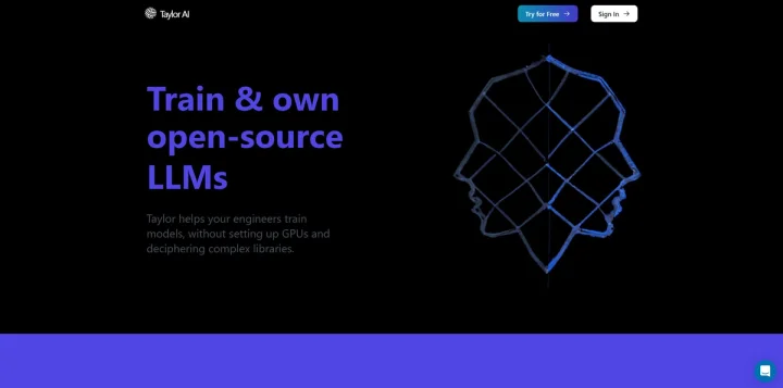 Screenshot of Taylor AI website