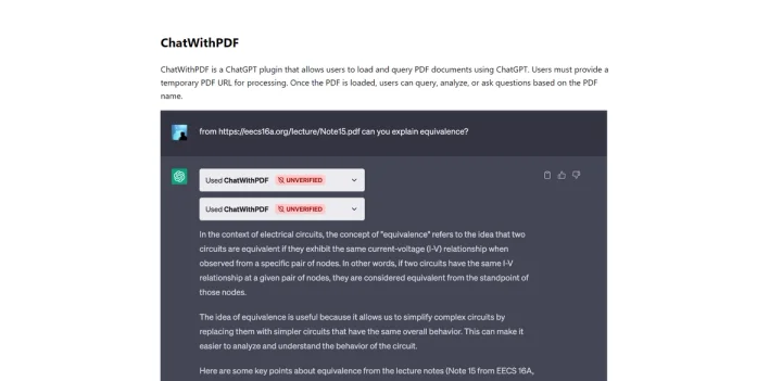 Screenshot of ChatWithPDF website