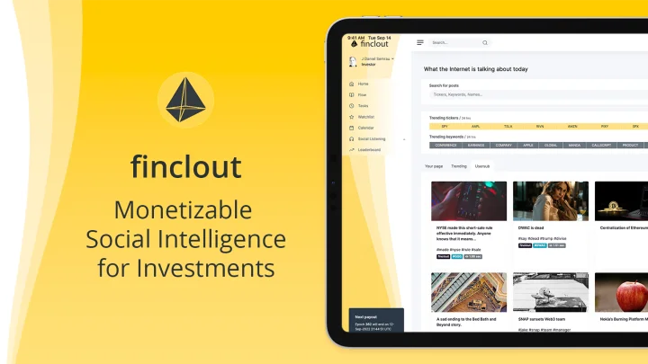 Screenshot of Finclout website
