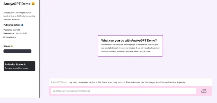 Screenshot of AnalyzGPT website