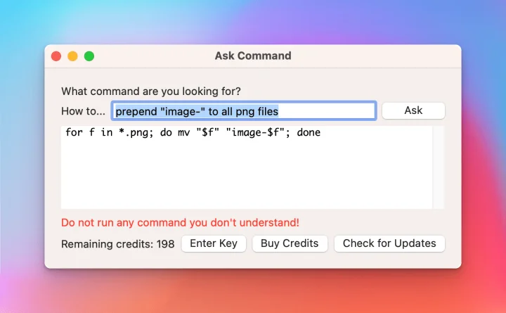 Screenshot of Ask Command website