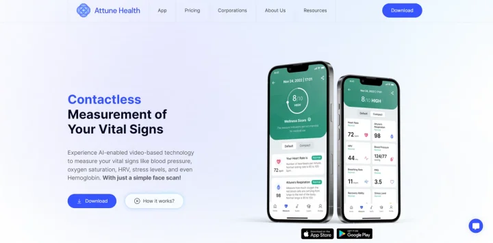 Screenshot of Attune Health website