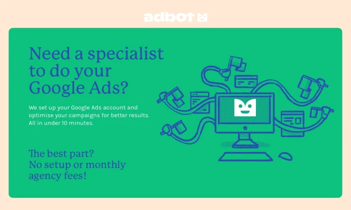 Screenshot of Adbot website