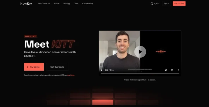Screenshot of Kitt website