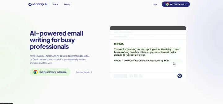 Screenshot of Scribbly website