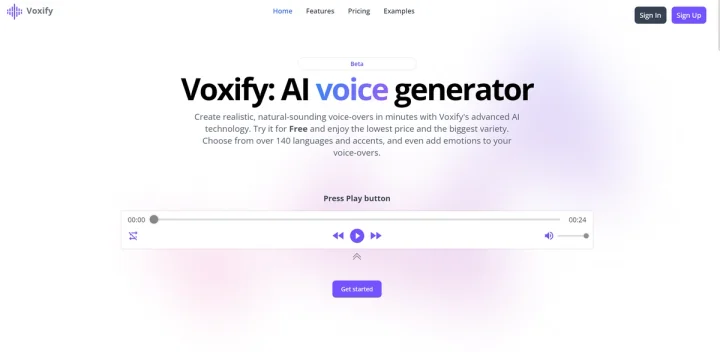 Screenshot of Voxify website