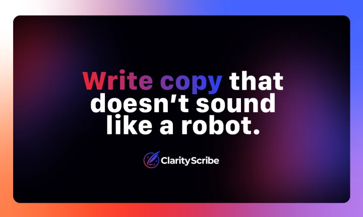 Screenshot of ClarityScribe AI website