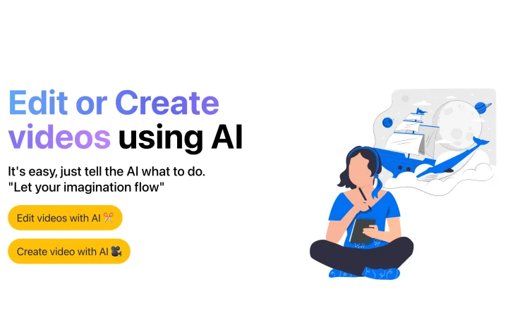 Screenshot of Video Editor AI website