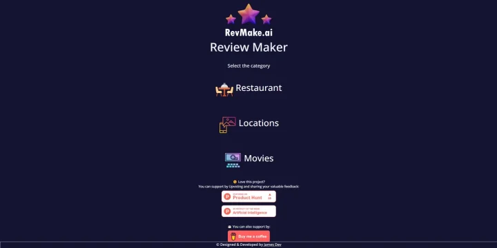 Screenshot of RevMakeAI website