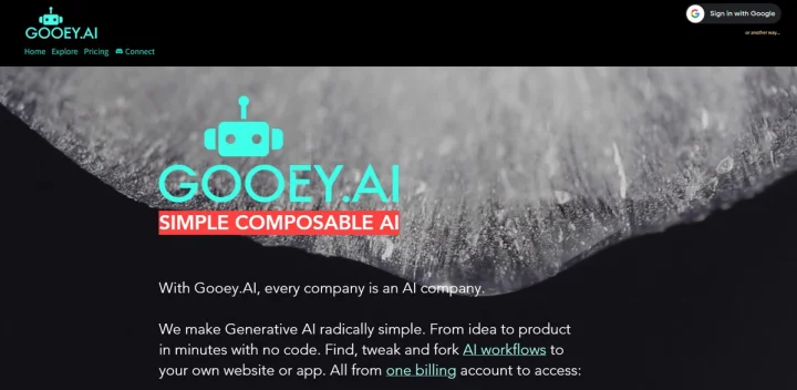 Screenshot of Gooey.AI website