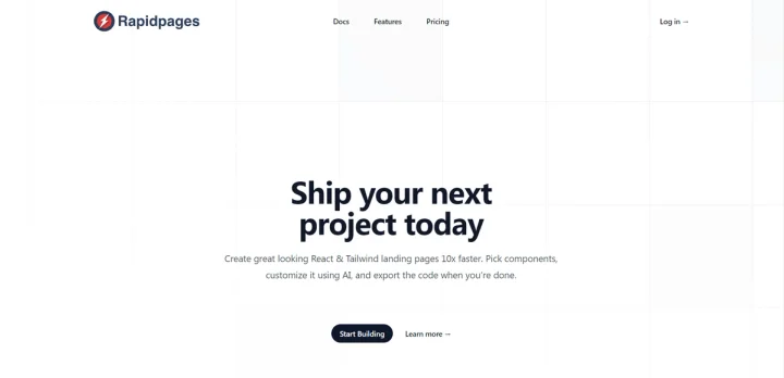 Screenshot of Rapidpages website