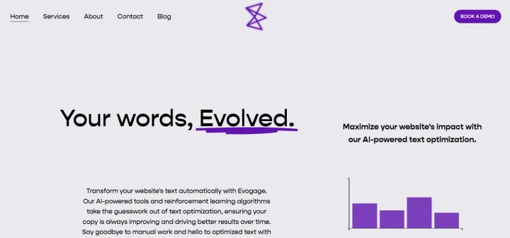 Screenshot of Evogage website