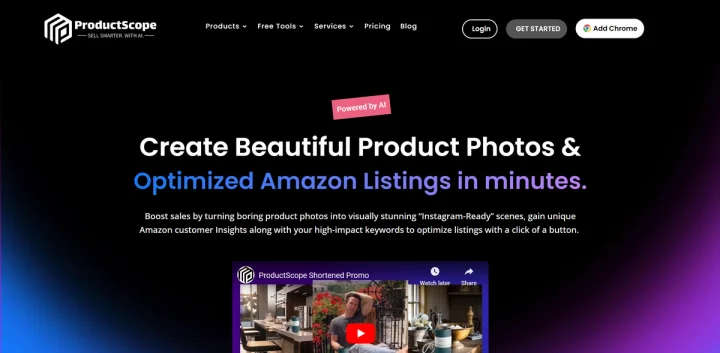 Screenshot of ProductScope AI website