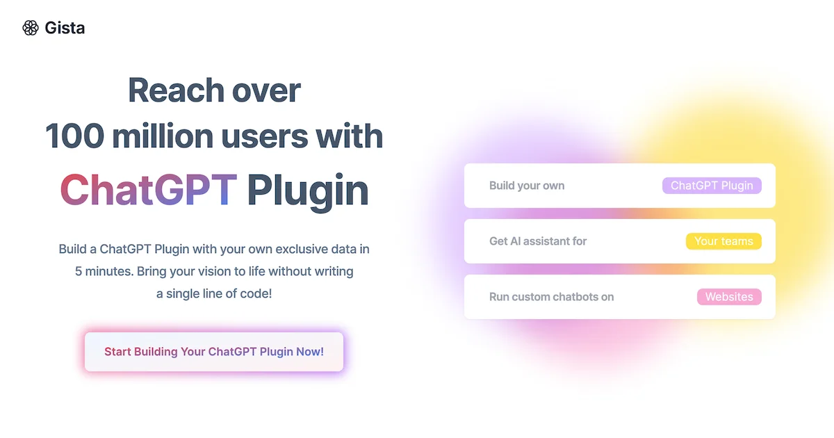 Screenshot of Gista website