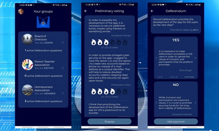 Screenshot of Deferendum website