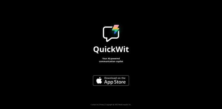 Screenshot of QuickWit website