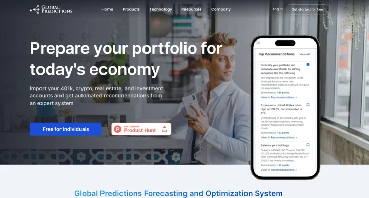 Screenshot of Global Predictions Inc website