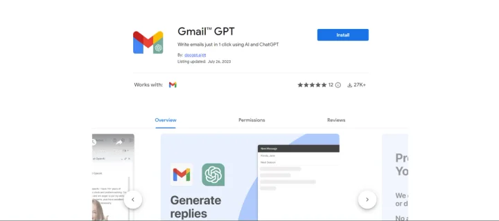 Screenshot of Gmail GPT website