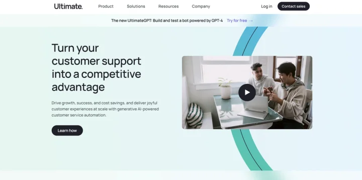 Screenshot of Ultimate website
