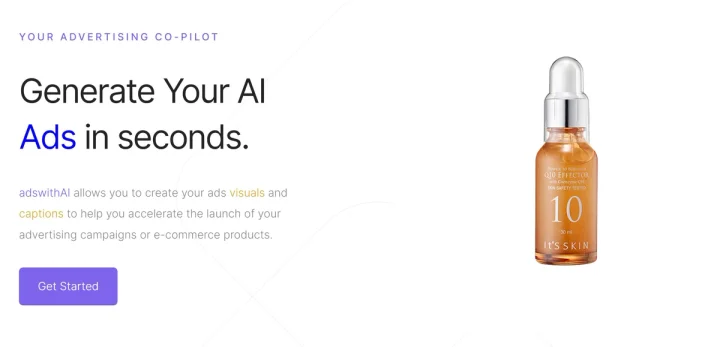 Screenshot of AdswithAI website