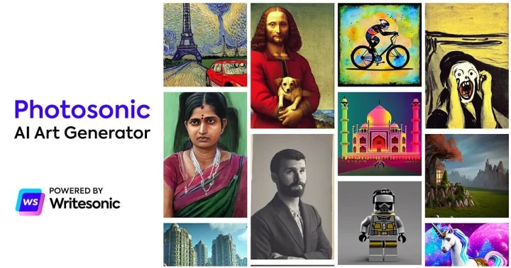 Screenshot of Photosonic AI website