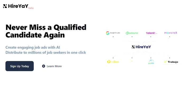 Screenshot of HireYaY website