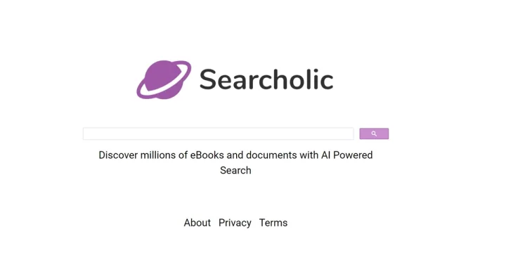 Screenshot of Searcholic website