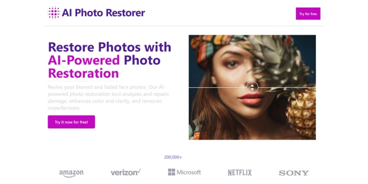 Screenshot of AI Photo Restorer website