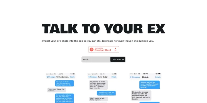 Screenshot of Talk To Your Ex website