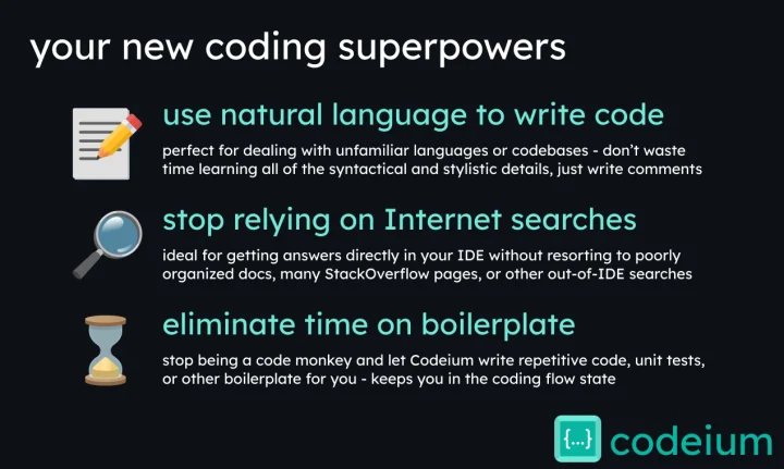 Screenshot of Codeium website