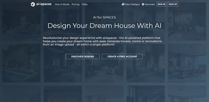 Screenshot of Ai4spaces website