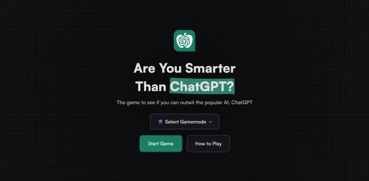 Screenshot of Are You Smarter Than ChatGPT website