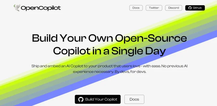 Screenshot of OpenCopilot website