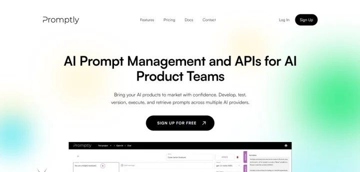Screenshot of PromptlyHQ website