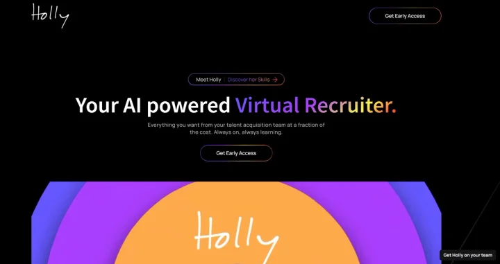 Screenshot of Holly website
