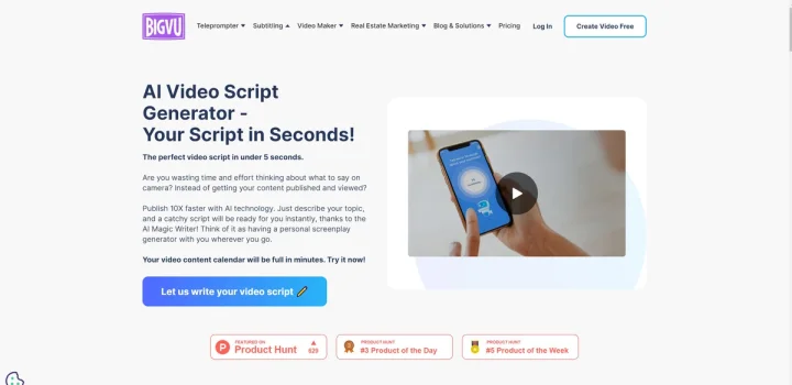 Screenshot of AI Magic Writer website