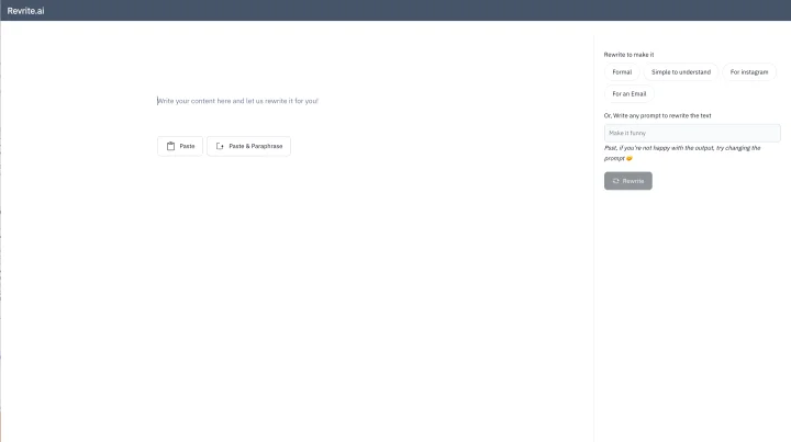 Screenshot of Revrite website