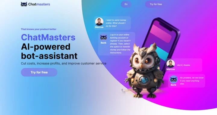 Screenshot of Chatmasters website
