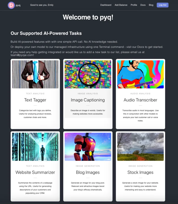 Screenshot of pyq website