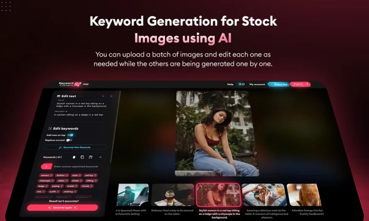 Screenshot of Keyword Camera website