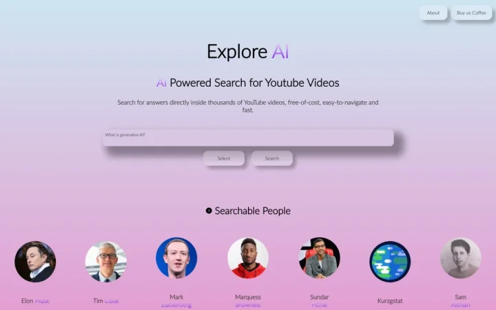 Screenshot of Explore AI website