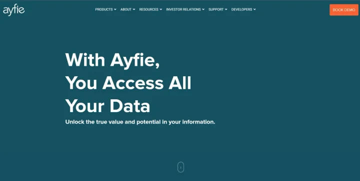 Screenshot of Ayfie website