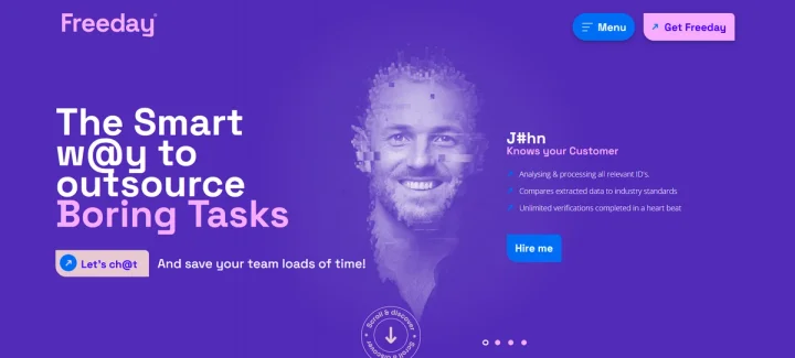 Screenshot of Freeday.ai website